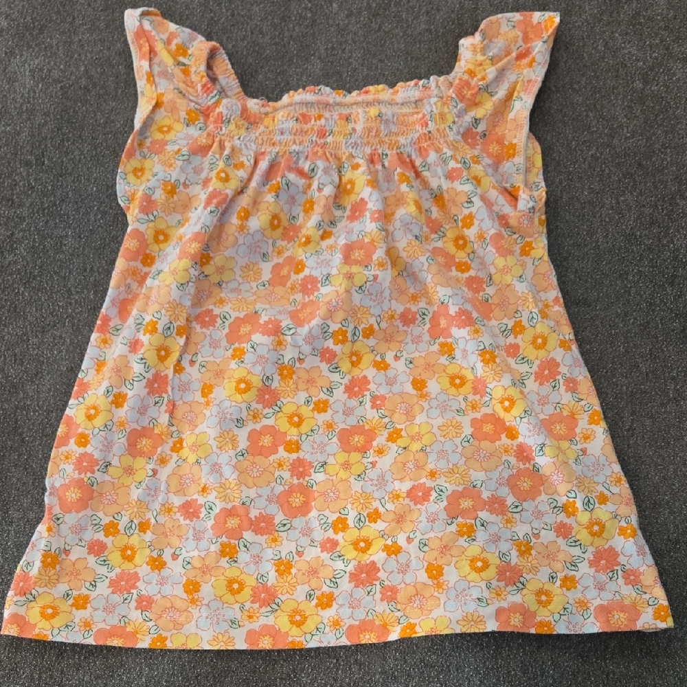 Carter's Floral Ruffled Top - Orange and Yellow